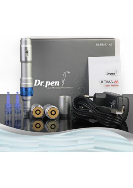 A6 Şarjlı Dermapen Mikro Iğneleme Cihazı 2 Bataryalı Derma Pen Dermaroller Cihazı