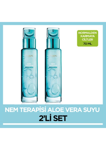 L'Oréal Paris Loreal Paris L'oréal Paris Nem Terapisi Aloe Vera Suyu Normalden Karmaya Ciltler Için Su Bazlı Günlük Bakım X2'li