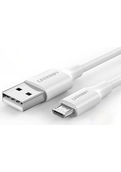 Micro USB Data ve Şarj Kablosu Beyaz 1 Metre