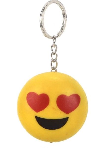 Kalpli Emoji Tasarımlı Işıklı Sesli Anahtarlık