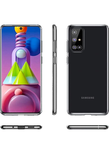 Samsung Galaxy M51 Kılıf 3D kamera Korumalı Şeffaf Yumuşak Süper Silikon Kapak