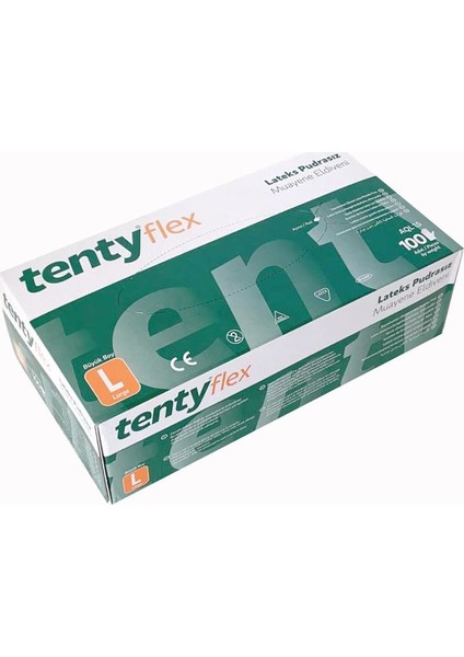 ELDİVEN TENTY PUDRASIZ LATEX BÜYÜK BOY BEYAZ ELDİVEN 1 PAKET