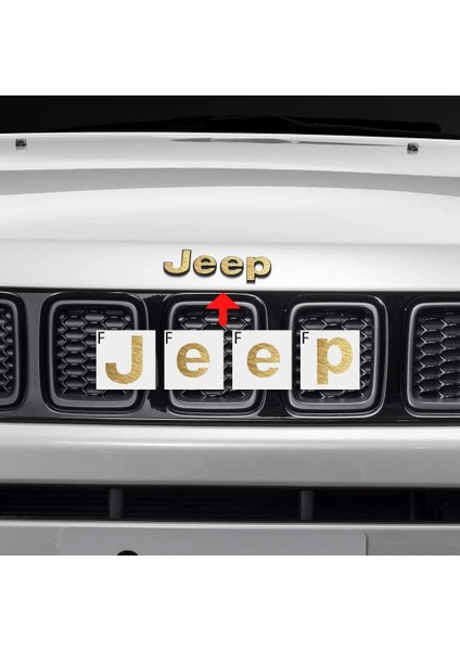 Jeep Compass Mp 2017 - 2020 Ön ve Arka Jeep Amblem Sticker Set Metalik Altın