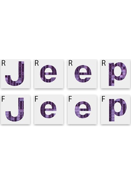Jeep Compass Mp 2017 - 2020 Ön ve Arka Jeep Amblem Sticker Set Mavi Mor Bukelemun