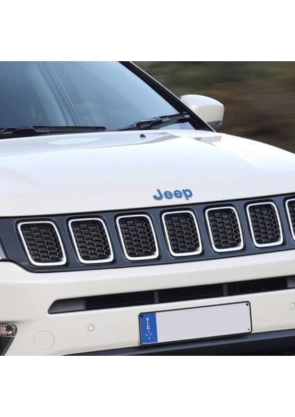 Ipg Jeep Compass Mp 2017 - 2020 Ön ve Arka Jeep Amblem Sticker Set Mavi Karbon Fiber 4d