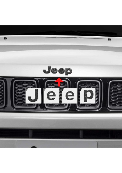 Jeep Compass Mp 2017 - 2020 Ön ve Arka Jeep Amblem Sticker Set Siyah Parıltılı Yıldız Tozu modelleri