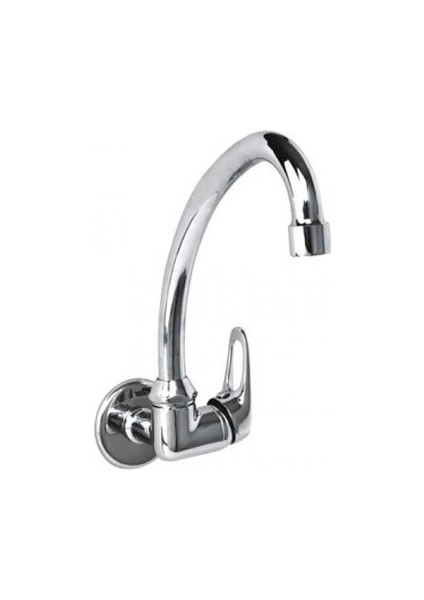 Duvardan Tek Girişli Lavabo Bataryası Krom Kaplama Pirinç Malzeme