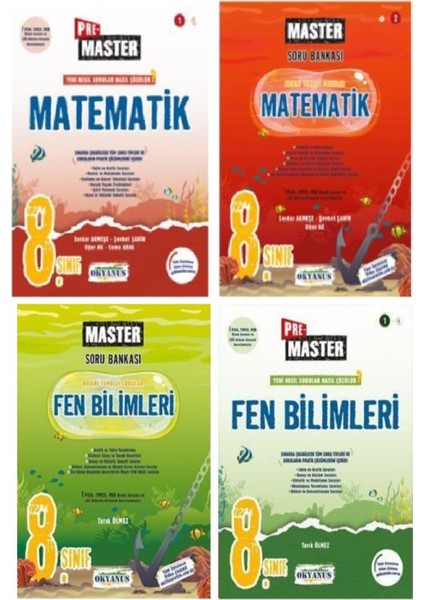8. Sınıf Master Matematik+Fen - Pre Master Matematik+Fen Bilimleri 4 Kitap Set