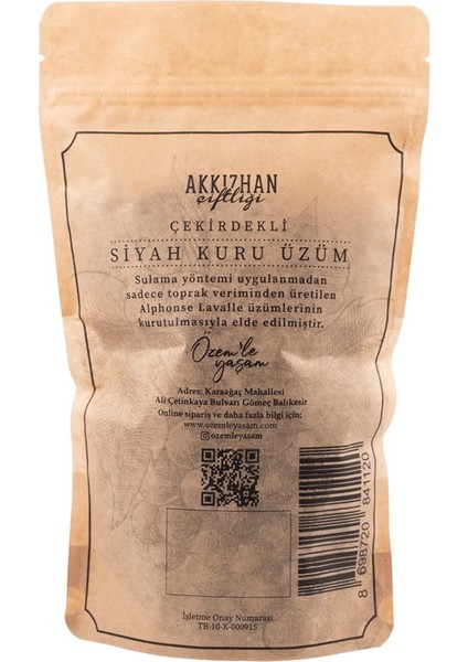 Siyah Kuru Üzüm Çekirdekli 500 gr fiyatları