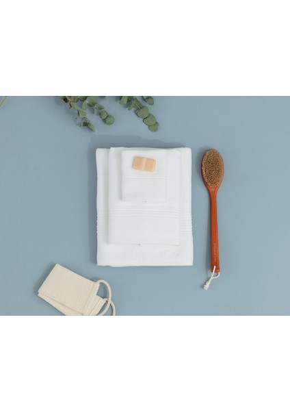 Stripe Kimono Unise x Bornoz - Beyaz