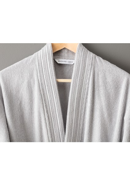 Stripe Kimono Unisex %100 Pamuk Bornoz - Otel Koleksiyon