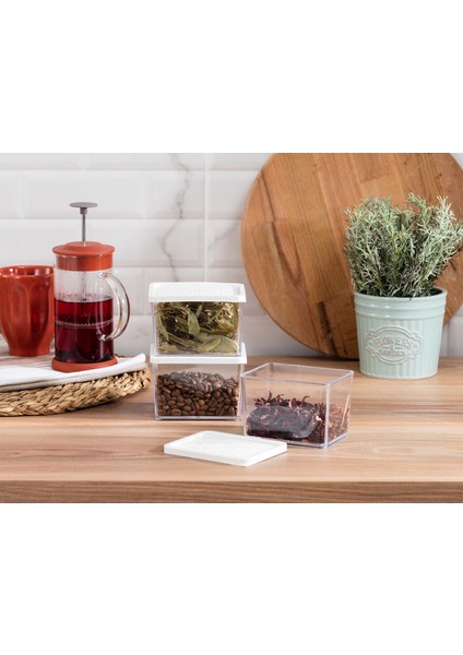 Quotidien Saklama Kabı Set - Soft Ekru