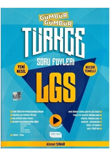 Yeni Tarz Yayınları 8. Sınıf LGS Türkçe Gümbür Gümbür Soru Föyleri - Ahmet Sınar