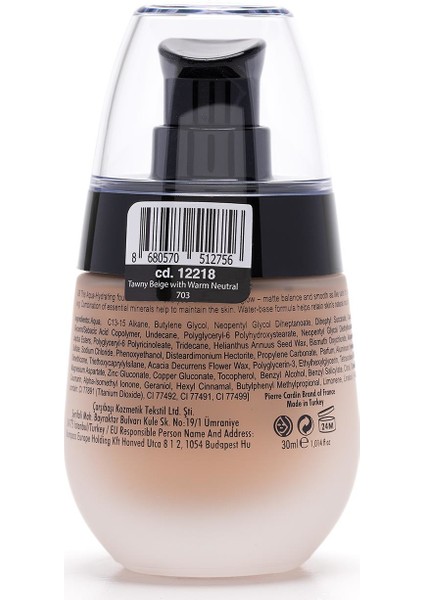 Aqua Wow Mineralli Su Bazlı Fondöten Tawny Beige With Warm Neutral