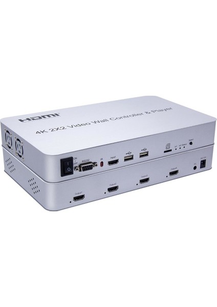 4KVW244P 4K Ultra HD 2x2 Duvar Ekran Denetleyici Stand Alone USB Player Video Wall Controller