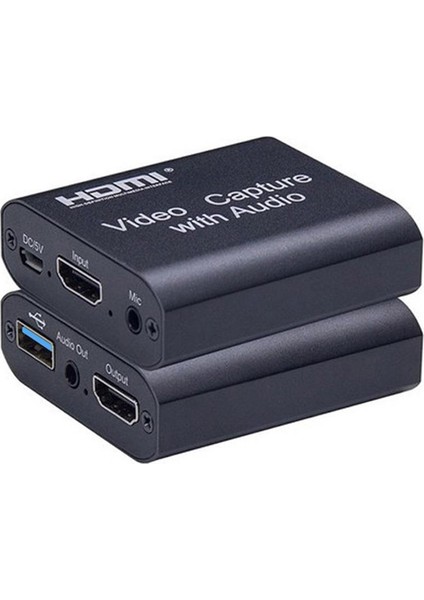 4KVC400 4K HDMI USB 3.0 Çift Çıkışlı Video Capture With Audio Mic 3,5 mm Görüntü Yakalama Kartı