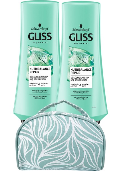 Schwarzkopf Nutrıbalance Saç Kremi 360 ml X2 Adet + Makyaj Çantası 2
