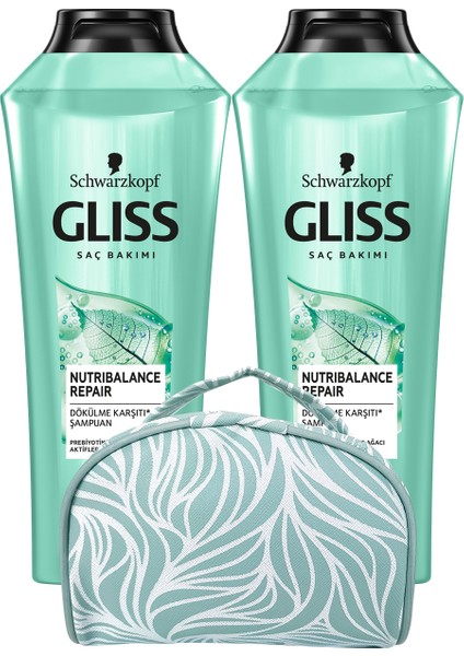 Schwarzkopf Nutrıbalance Şampuan 360 ml X2 Adet + Makyaj Çantası
