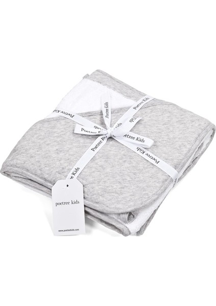 Chevron Grey Melange Kundak Havlu + Kesesi