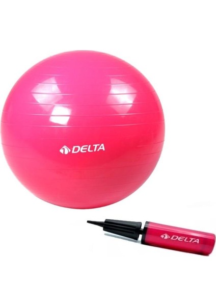55 cm Fuşya Deluxe Pilates Topu Ve Çift Yönlü Pompa Seti