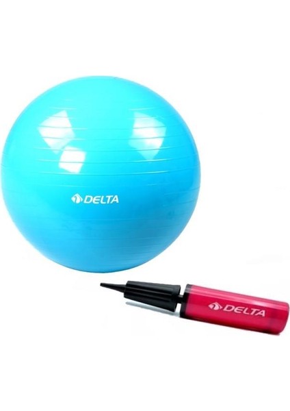 55 cm Mavi Deluxe Pilates Topu Ve Çift Yönlü Pompa Seti