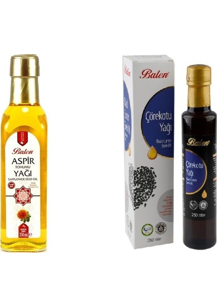 Aspir Tohumu Yağı 250 ml + Çörekotu Yağı 250 ml