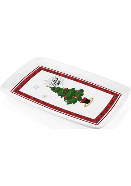 New Year Dikdörtgen Servis - 34 x 25 cm fiyatları