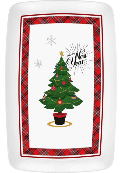 New Year Dikdörtgen Servis - 34 x 25 cm modelleri