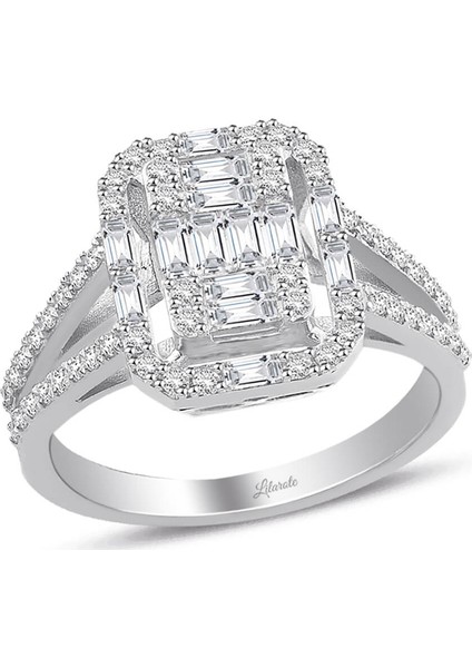 0.70 Ct Baget Pırlanta Modern Tasarım Yüzük