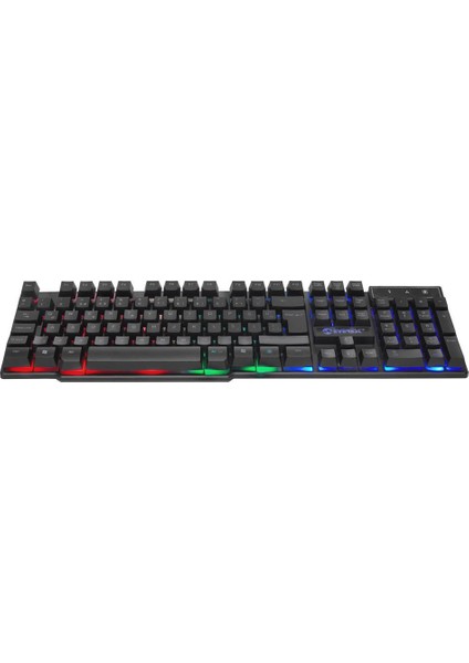 KM-G77 X-Vayne Siyah USB Gökkuşağı Zemin Aydınlatmalı Gaming Oyuncu Klavye + Mouse Set