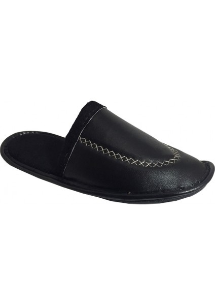 HLM01 Deri Erkek Kışlık Ev İçi Terliği Kışlık Ev Terliği