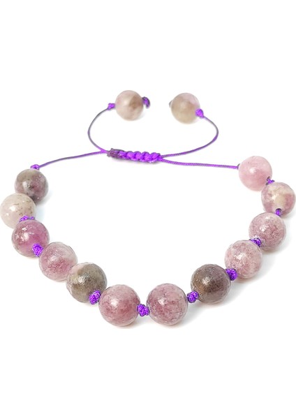 Lepidolit Örme Bileklik 8 mm