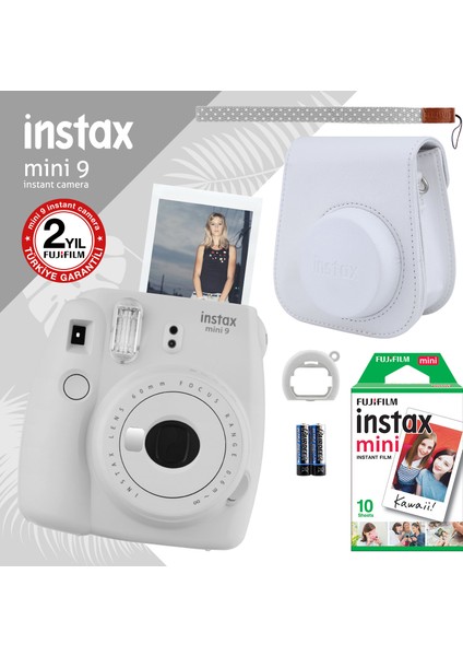 Instax Mini 9 Beyaz Fotoğraf Makinesi ve Hediye Seti 3