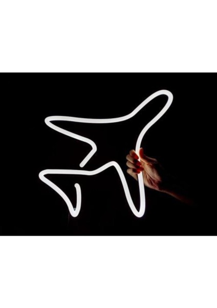 Beyaz Neonflex LED Uçak Duvar Dekorasyon Tasarımı Plexi