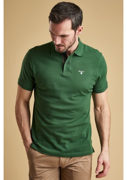 Tartan Pique Polo Yaka OL72 Olive