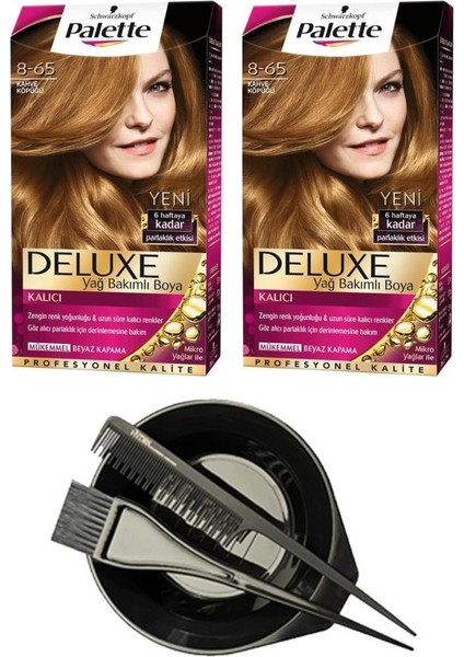 Deluxe Set Saç Boyası 8.65 Kahve Köpüğü X2+ Saç Boyama Seti