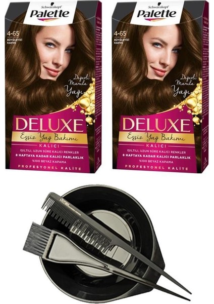 Deluxe Set Saç Boyası 4 65 Büyüleyici Kahve X2+ Saç Boyama Seti