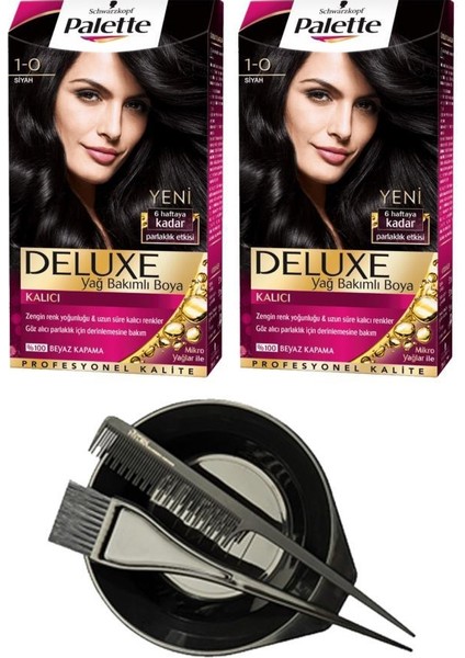 Deluxe Set Saç Boyası 1.0 Siyah X2+ Saç Boyama Seti