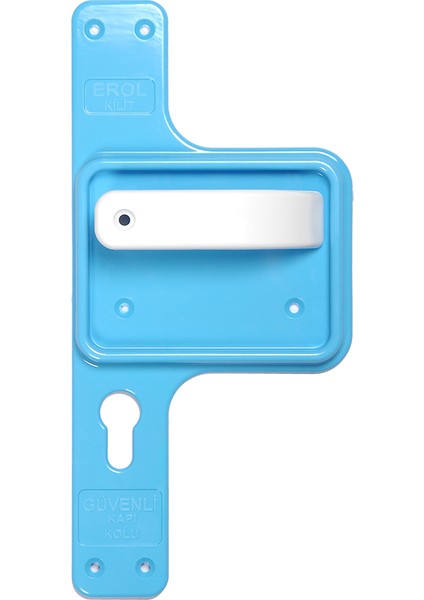 Güvenli Ve Kırılmaz Bariyerli Kapı Kolu Mavi Beyaz