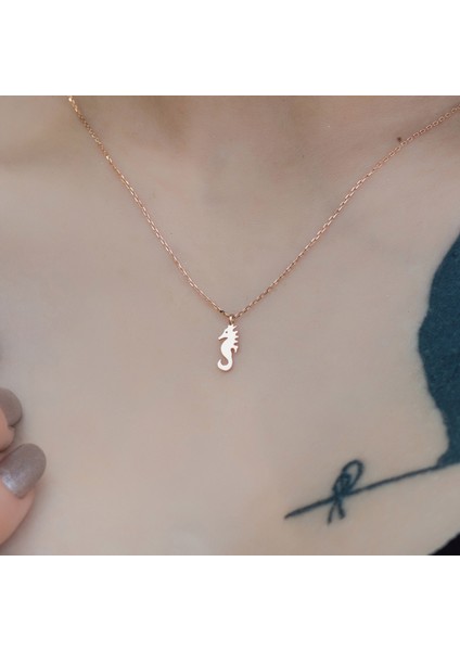Ayyıldız Kuyumculuk Kadın Denizatı Rose Altın Kolye