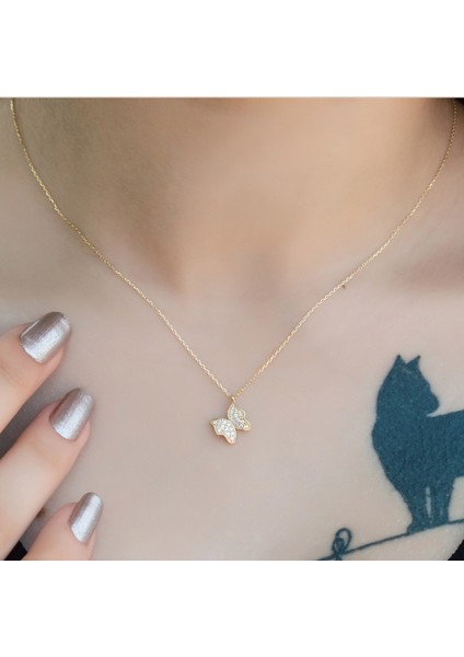 Ayyıldız Kuyumculuk Kadın Altın Kelebek Kolye