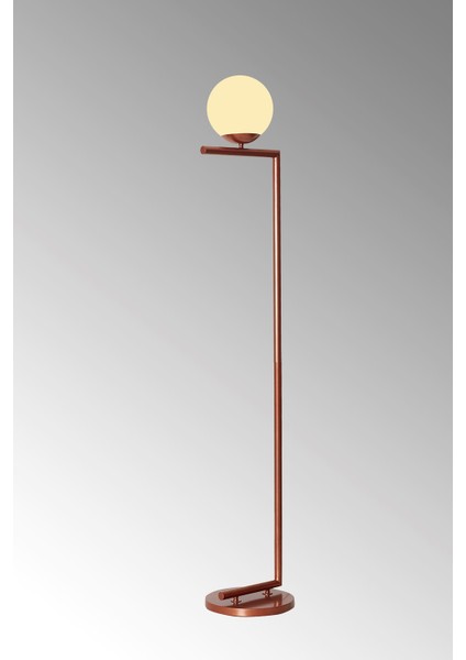 Casa Bakır Metal Gövde Beyaz Camlı Tasarım Lüx Yerden Aydınlatma Lambader indirimleri