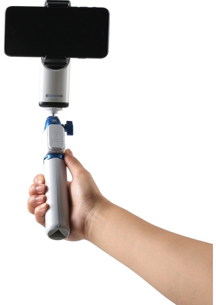 VK-2W Mobil Gimbal + Çok Fonksiyonlu Masa Üstü Tripod Seti Beyaz