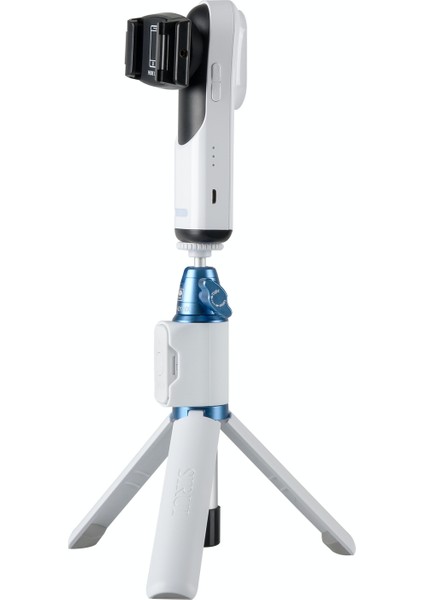 VK-2W Mobil Gimbal + Çok Fonksiyonlu Masa Üstü Tripod Seti Beyaz