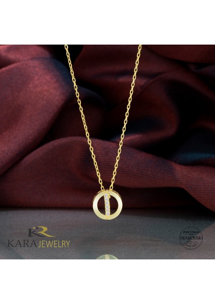 Gümüş Swarovski Taşlı Elif Temalı Altın Kaplama Kadın Kolye fiyatları