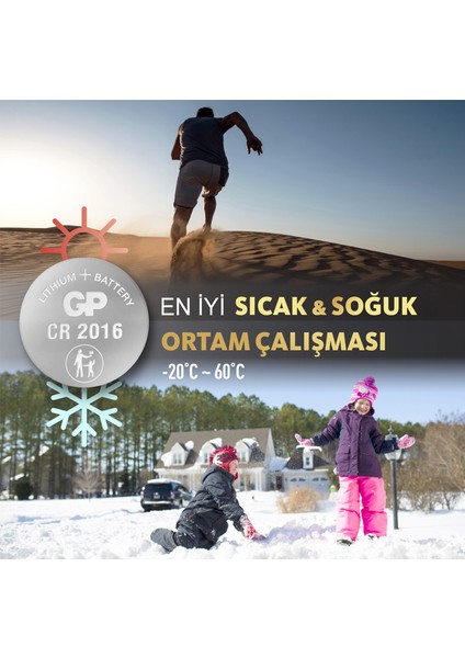 5'li CR2016 3V Lityum Düğme Pil  (GPCR2016-C5)