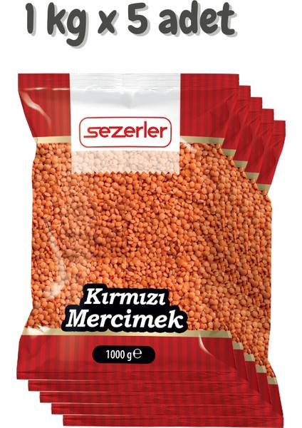 Kırmızı Mercimek 1 kg x 5 Adet