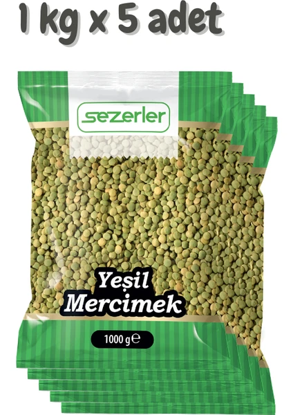 Yeşil Mercimek 1 kg x 5