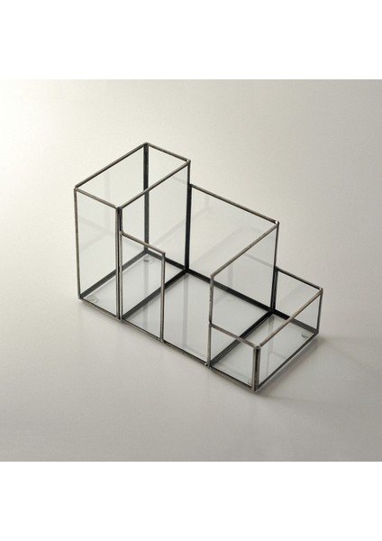 Kalemlik Organizer Cam Siyah Antrasit Özel Yapım