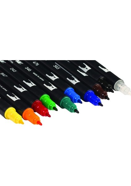 Dual Brush Pen Fırça Uçlu Kalem Seti 10 Renk Set Prımary modelleri